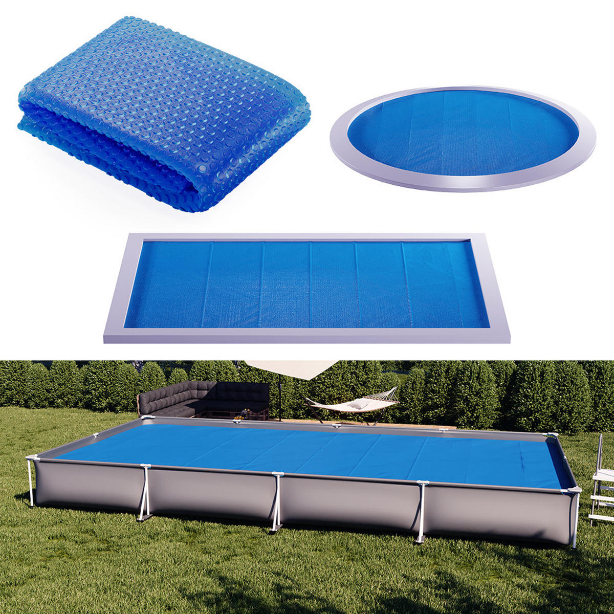 SOLARFOLIE Blau 800 cm robuste 400µ My Solarplane - Dunkelblau, Kunststoff (800/400cm) - OK-Living