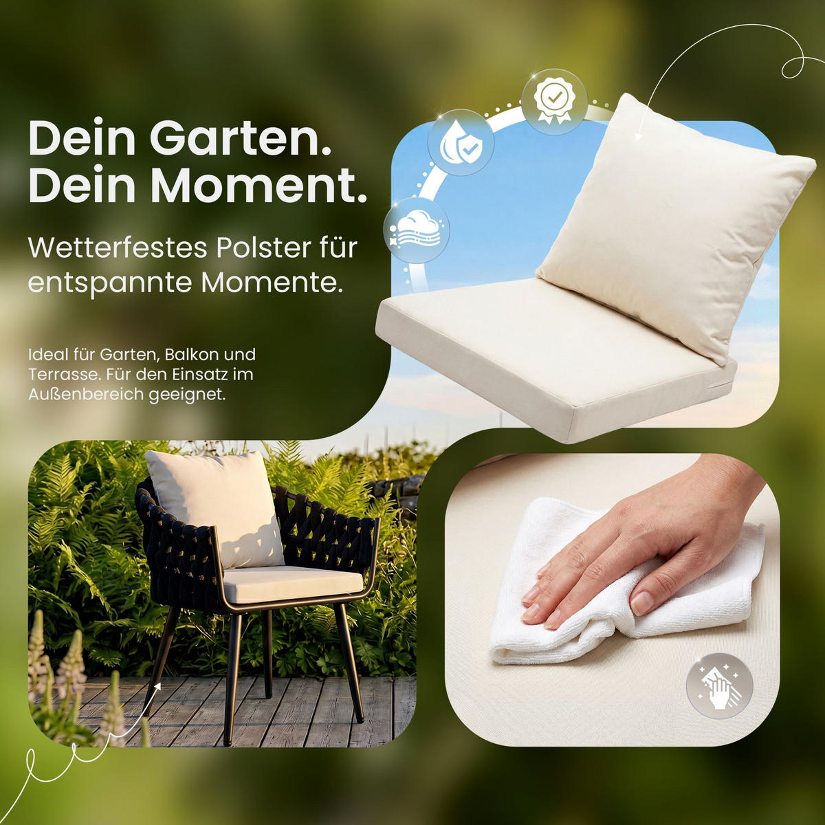 GARTENSTUHL Metall Creme - Creme, Metall (61/77/60cm) - CLP