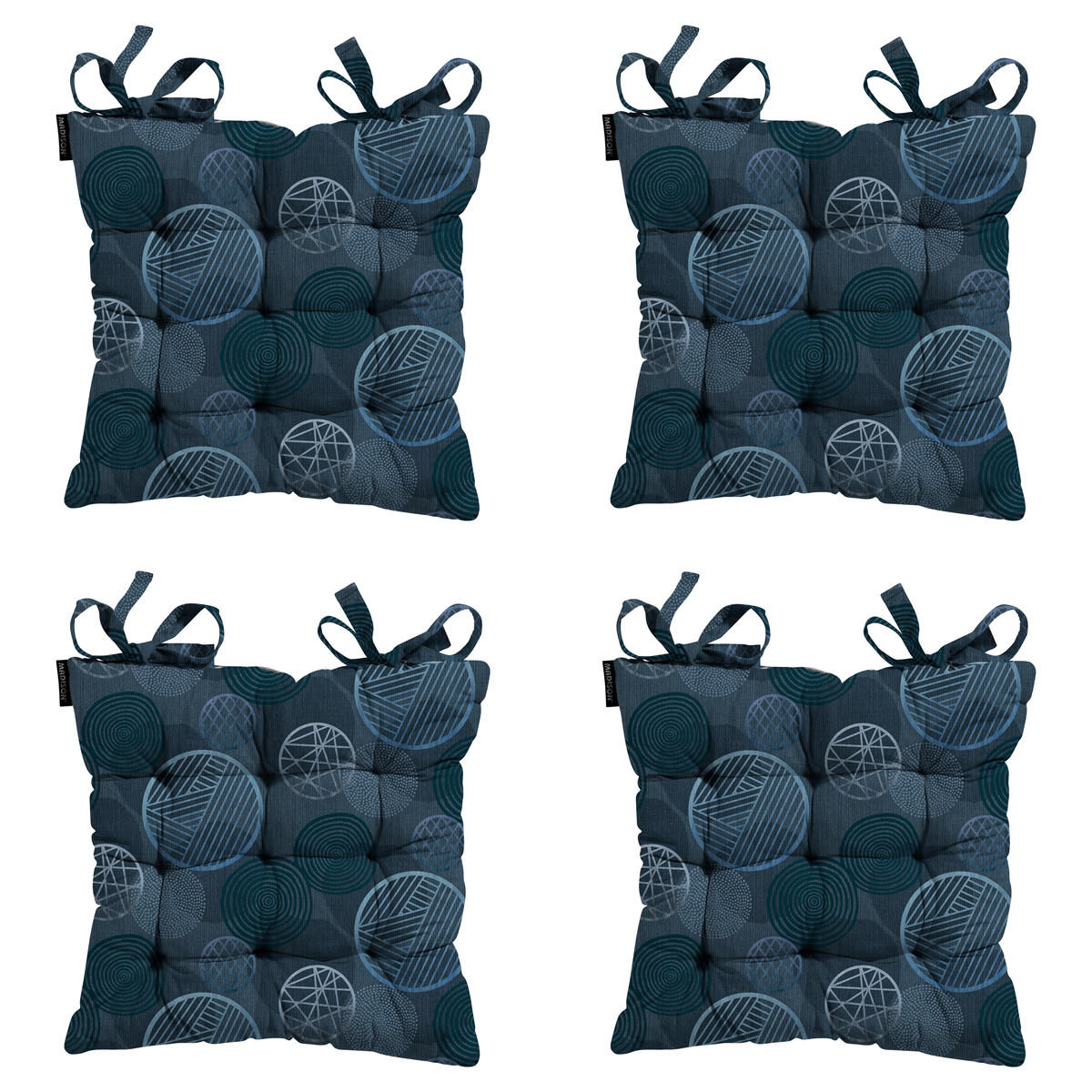 SITZKISSEN Kreis 46/46 cm 4er-Set - Blau, Textil (46/8/46cm) - Madison