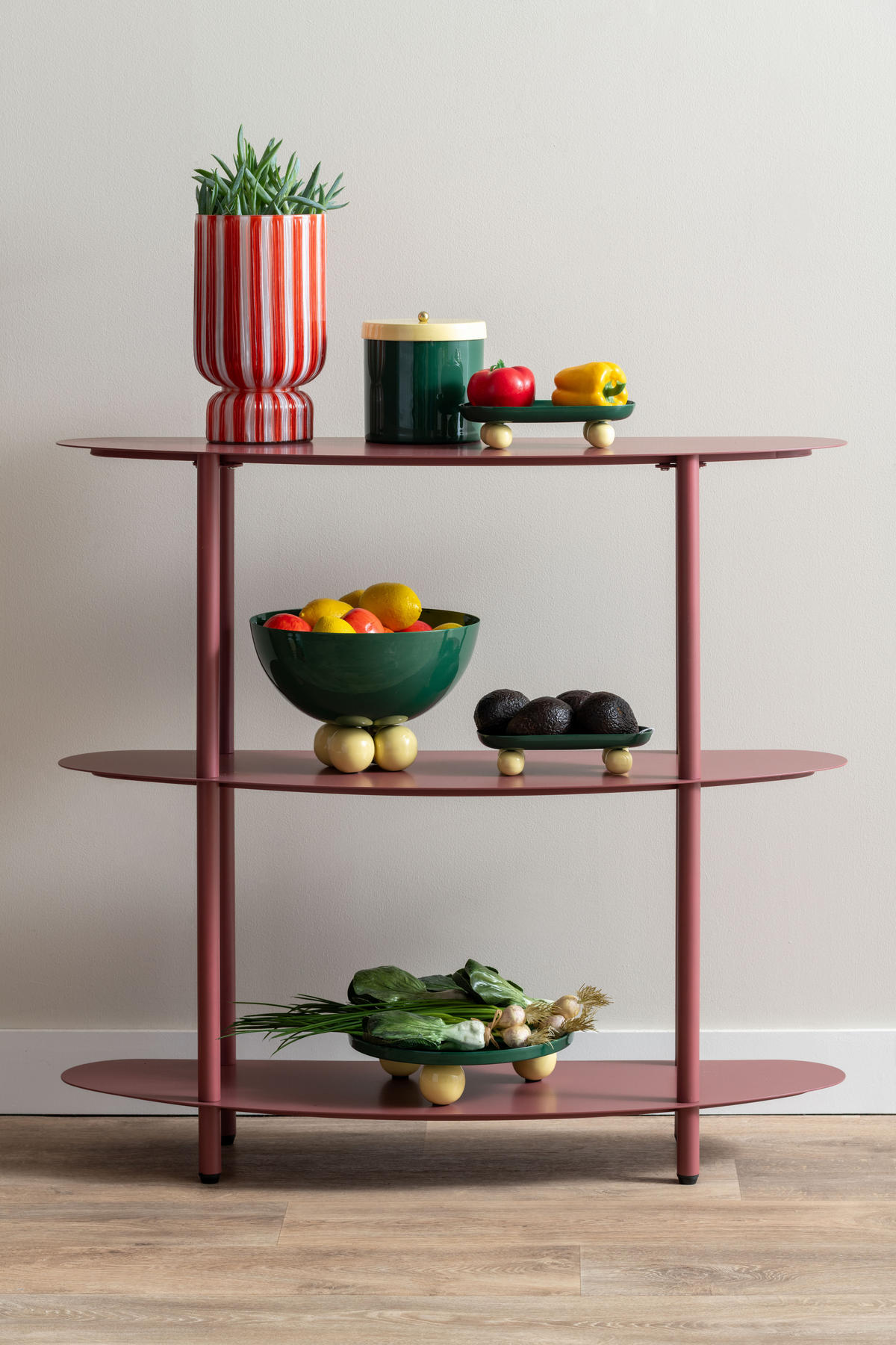 BEISTELLTISCH Riqueza - Rot - 90/28/82 cm - Rot, Metall (90/28/82cm) - Leitmotiv
