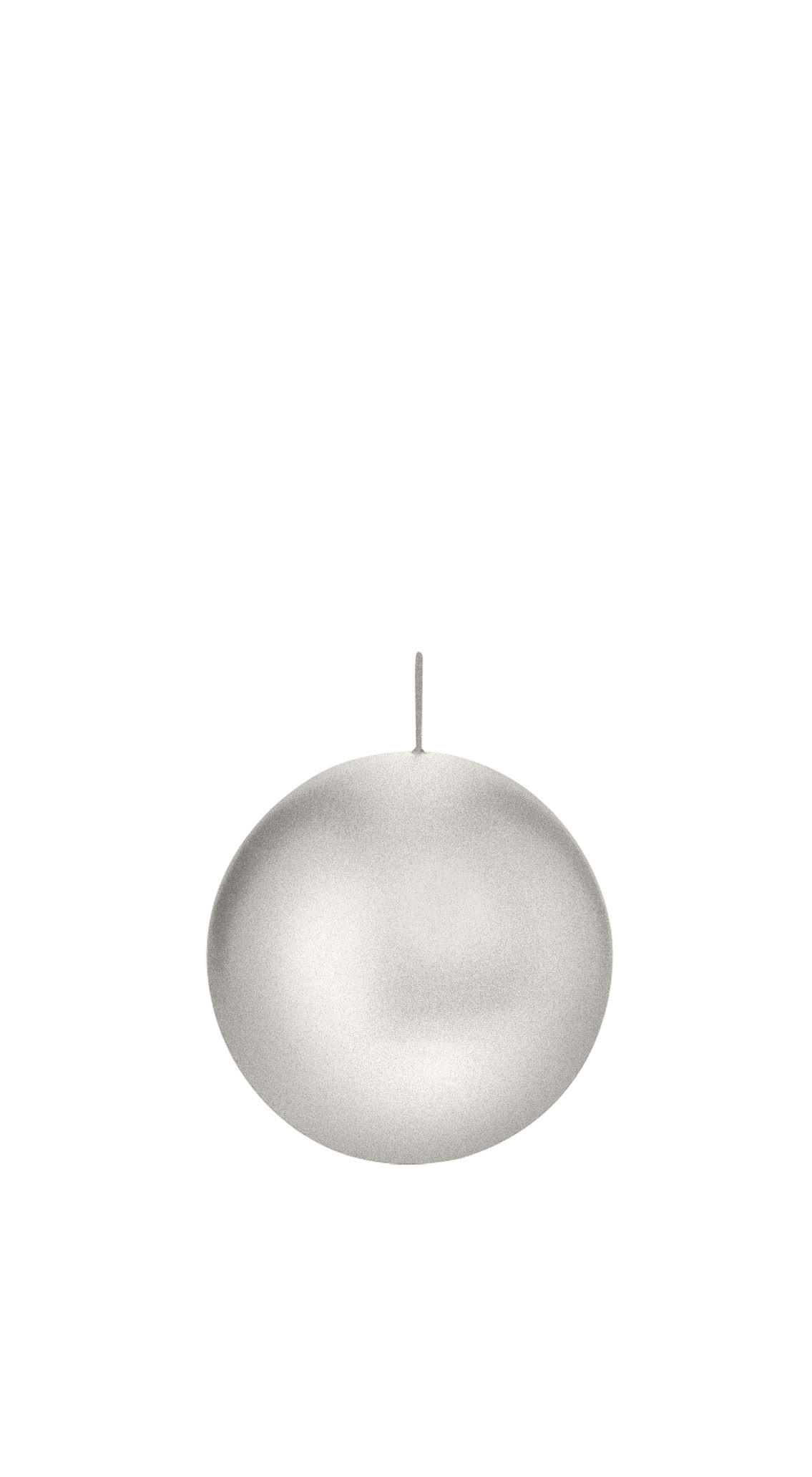 KUGELKERZEN Silber Ø 60 mm, 16 Stück - Silberfarben, Paraffin (6/6/6cm) - Wiedemann Kerzen