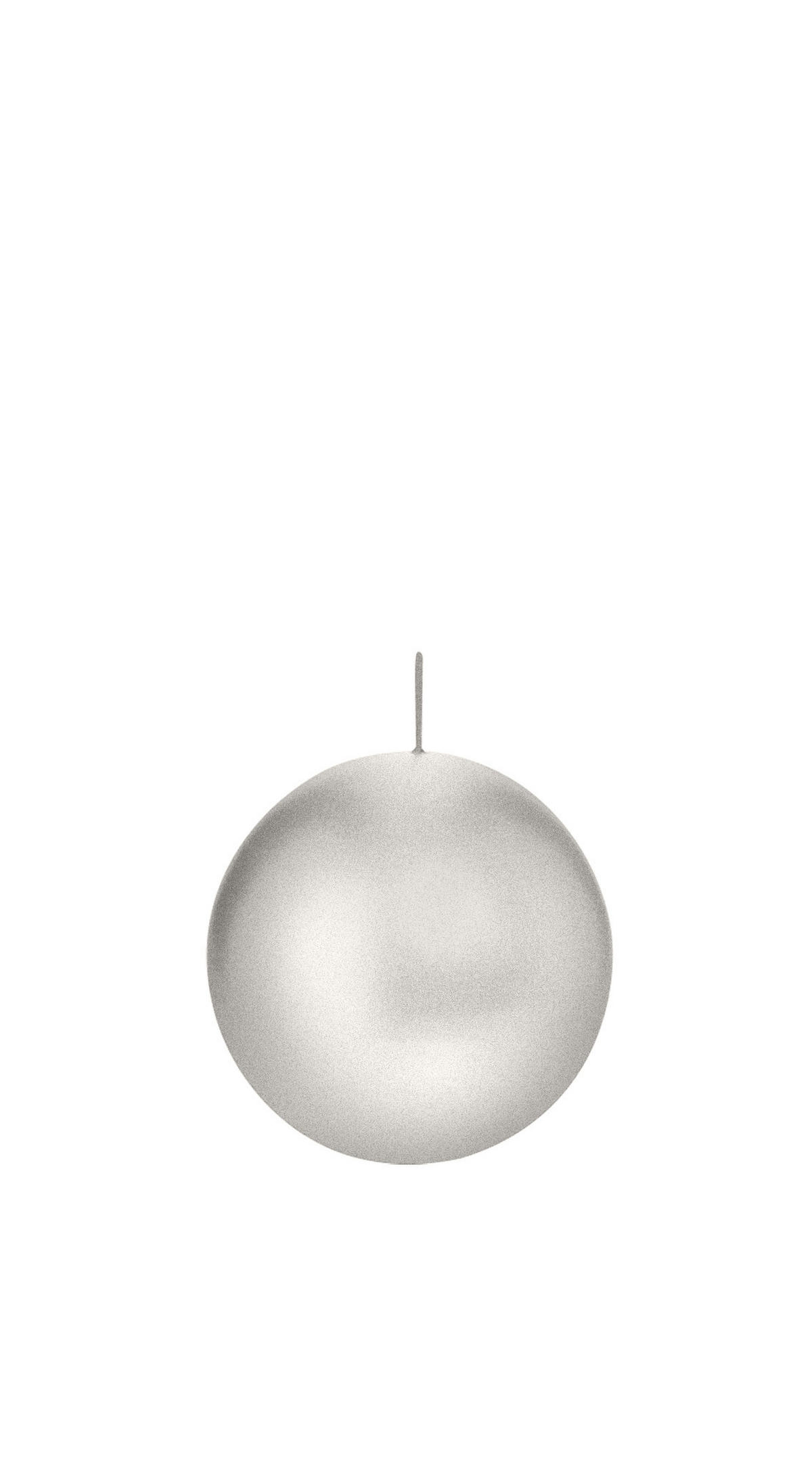 KUGELKERZEN Silber Ø 60 mm, 16 Stück - Silberfarben, Paraffin (6/6/6cm) - Wiedemann Kerzen