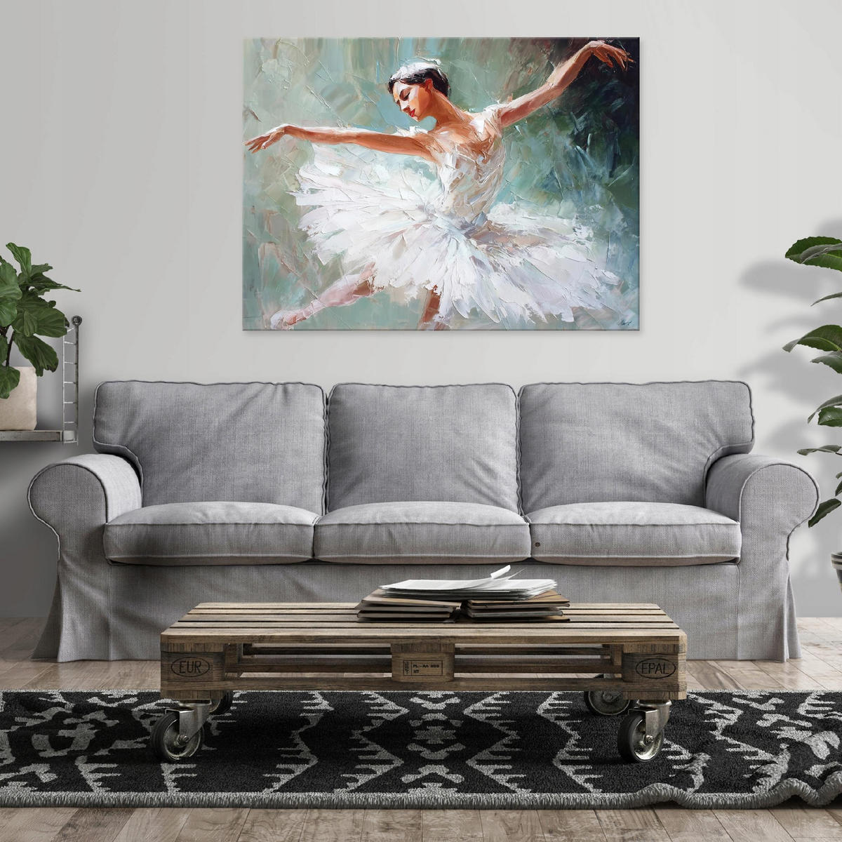 WANDBILDER Ballerina Frau Abstrakt 60x40 - Multicolor, Holzwerkstoff (60/40cm) - Wallarena