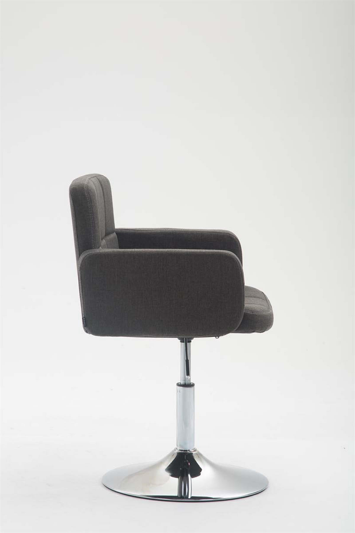 DREHSTUHL Stoff dunkelgrau - Chromfarben/Dunkelgrau, Textil/Metall (58/80/48cm) - CLP