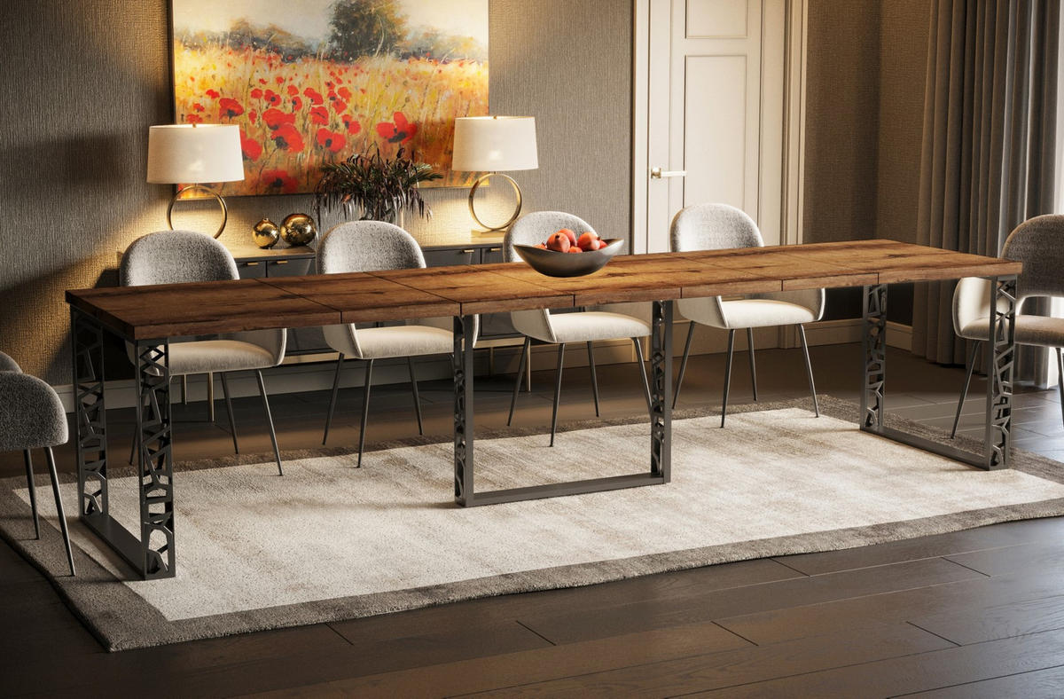 ESSTISCH Borys Max ausziehbar bis 250cm - Mooreichefarben, Holzwerkstoff (130/85/76cm) - Endo-Moebel