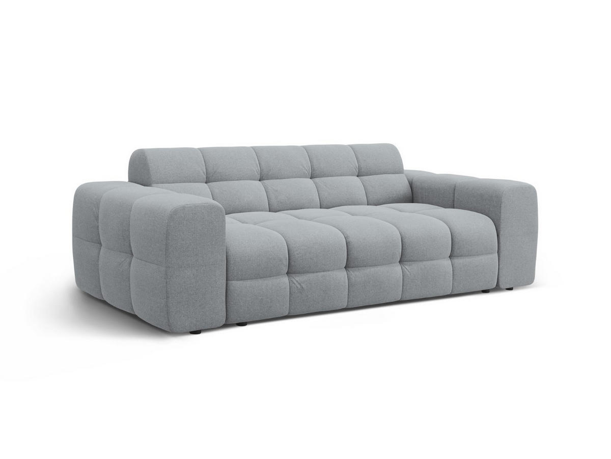 SOFA Kendal aus strukturiertem Stoff platin 3 Sitzplätze - Platinfarben, Textil (103/79/222cm) - Micadoni