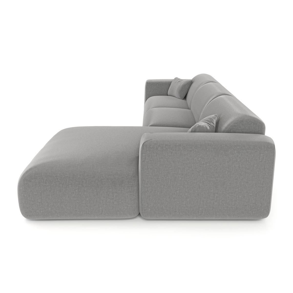 ECKSOFA RECHTS SCHLAFSOFA Rastergewebe Hellgrau 280cm - Hellgrau/Grau, Textil (280/165cm) - Sia Home