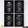 POSTER Set mit 4 Kaffee Detail 2 A4 Rahmenlos - Klar, Papier (29.7/3cm) - Nacnic