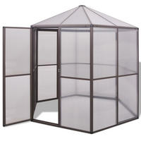 GEWÄCHSHAUS Aluminium 240/211/232 Cm - Braun, Kunststoff (210/230/240cm) - vidaXL