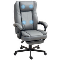 BÜROSTUHL mit Massagefunktion, Grau - Grau, Kunststoff (69/120/64cm) - HOMCOM
