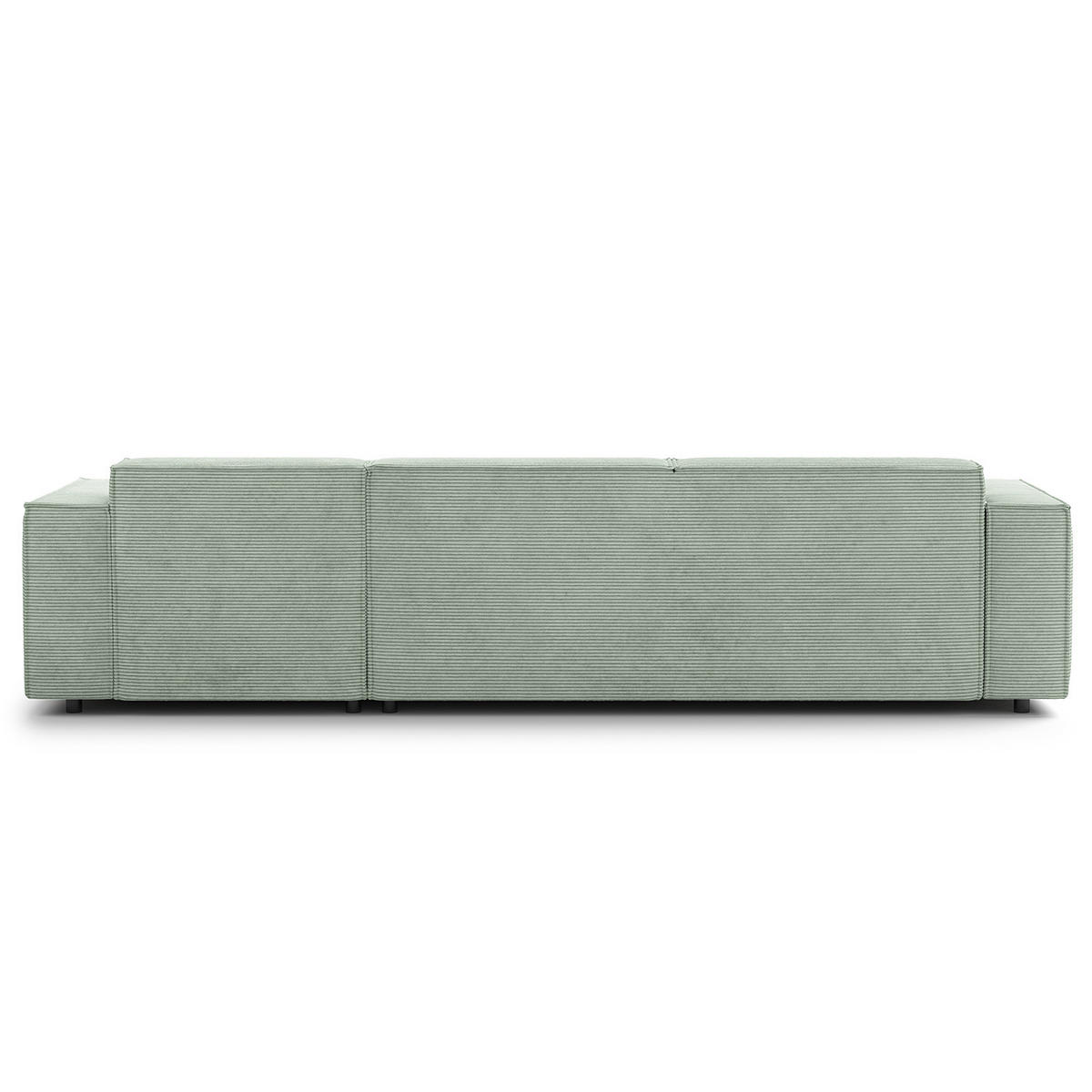 ECKSOFA mit Longchair - Schwarz/Mintgrün, Kunststoff/Textil (294/177cm) - home24