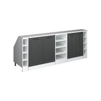 KUCHYNSKÁ SKRIŇA PRE ŠIKMÉ STRECHY R-Line Antracitový vidiecky dom 210 cm Súprava 5 korpusov skrine hĺbka 60 cm - biela/antracitová, kompozitné drevo (210/83.8/60cm) - Vicco