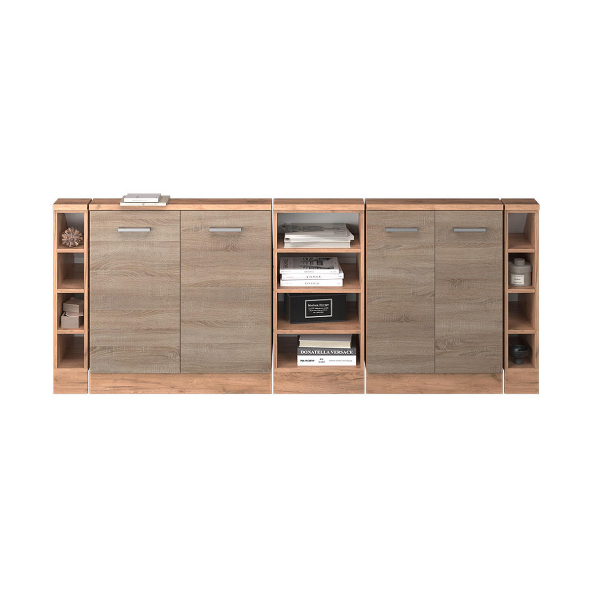 KUCHYŇSKÁ SKŘÍŇKA POD ŠIKMOU STŘECHU R-Line Dub Sonoma/Goldkraft - medově dubová/Sonoma dub, kompozitní dřevo (210/81.6/46cm) - Vicco