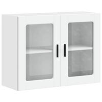 KÜCHEN-HÄNGESCHRANK Mit Glastür Weiss - Weiß, Holzwerkstoff (31/60/80cm) - vidaXL