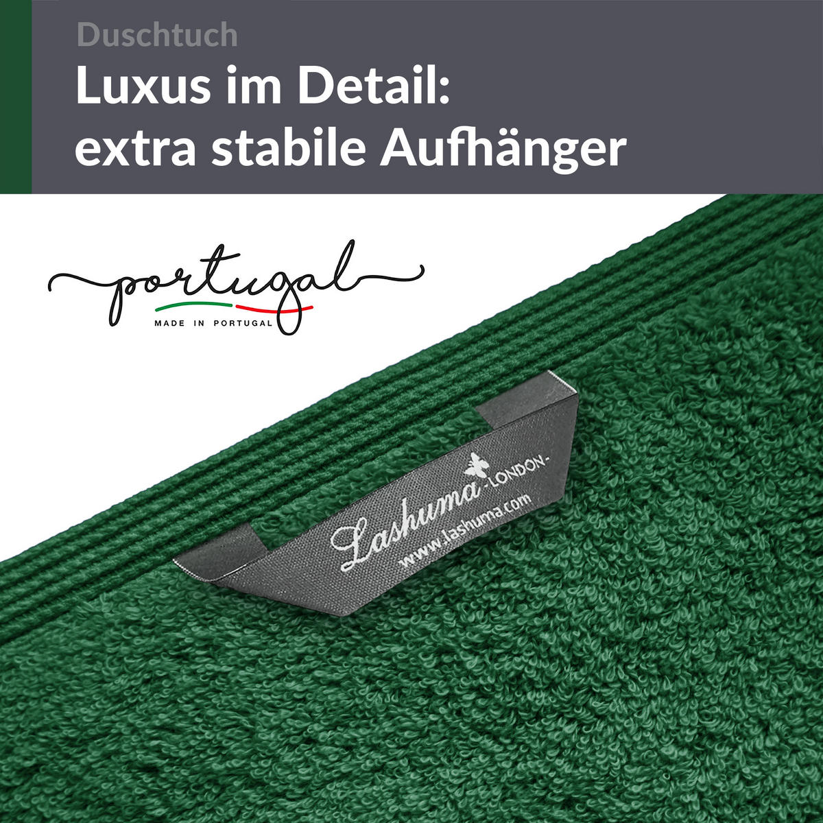 DUSCHTUCH London Tannen Grün 2er Set 70x140 - Waldgrün, Textil (70/140cm) - Lashuma