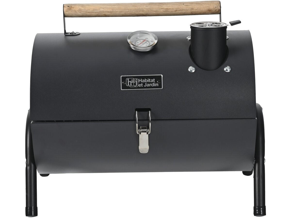 HOLZKOHLENGRILL captain Schwarz - Schwarz, Metall (27/43/42cm) - Habitat Garten