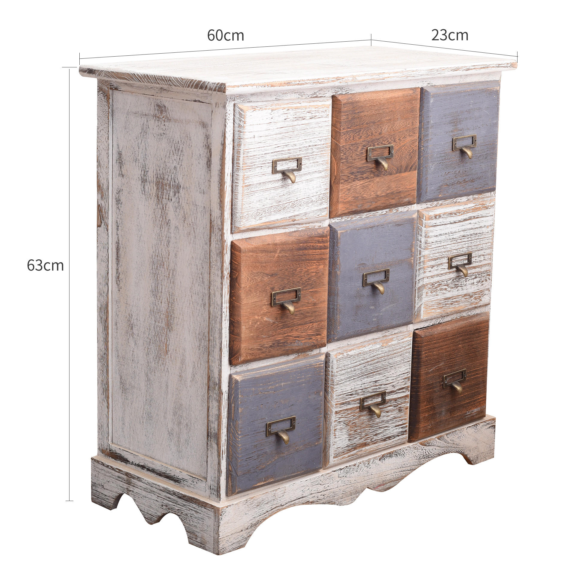 Thumbnail - Mobili Rebecca Kommode, Mehrfarbig, Holz, Rechteckig, 23x63x60 cm, Wohnzimmer, Kommoden & Sideboards, Kommoden