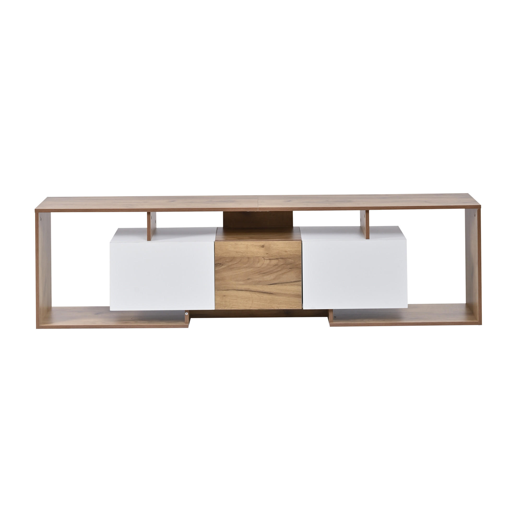 TV-SCHRANK 180cm Klapptüren Drehtür Natur Weiß Lowboard - Multicolor, Holzwerkstoff (180/49/30cm) - FLIEKS