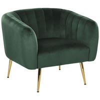 SESSEL Samtstoff Grün Laconia - Grün, Textil/Metall (85/72/62cm) - Beliani