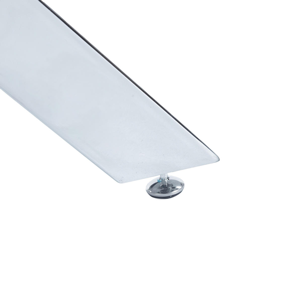 ESSTISCH 80/80/75 cm silber aus Glas mit Metallkreuzgestell - Silberfarben, Metall (80/80/75cm) - OKWISH