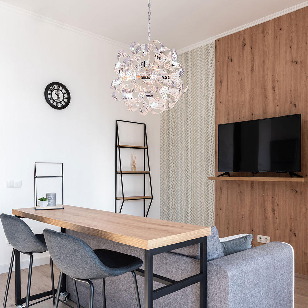 LED HÄNGELEUCHTE FALLA Silber Chrom - Silberfarben, Metall (50/50/125cm) - Globo Lighting