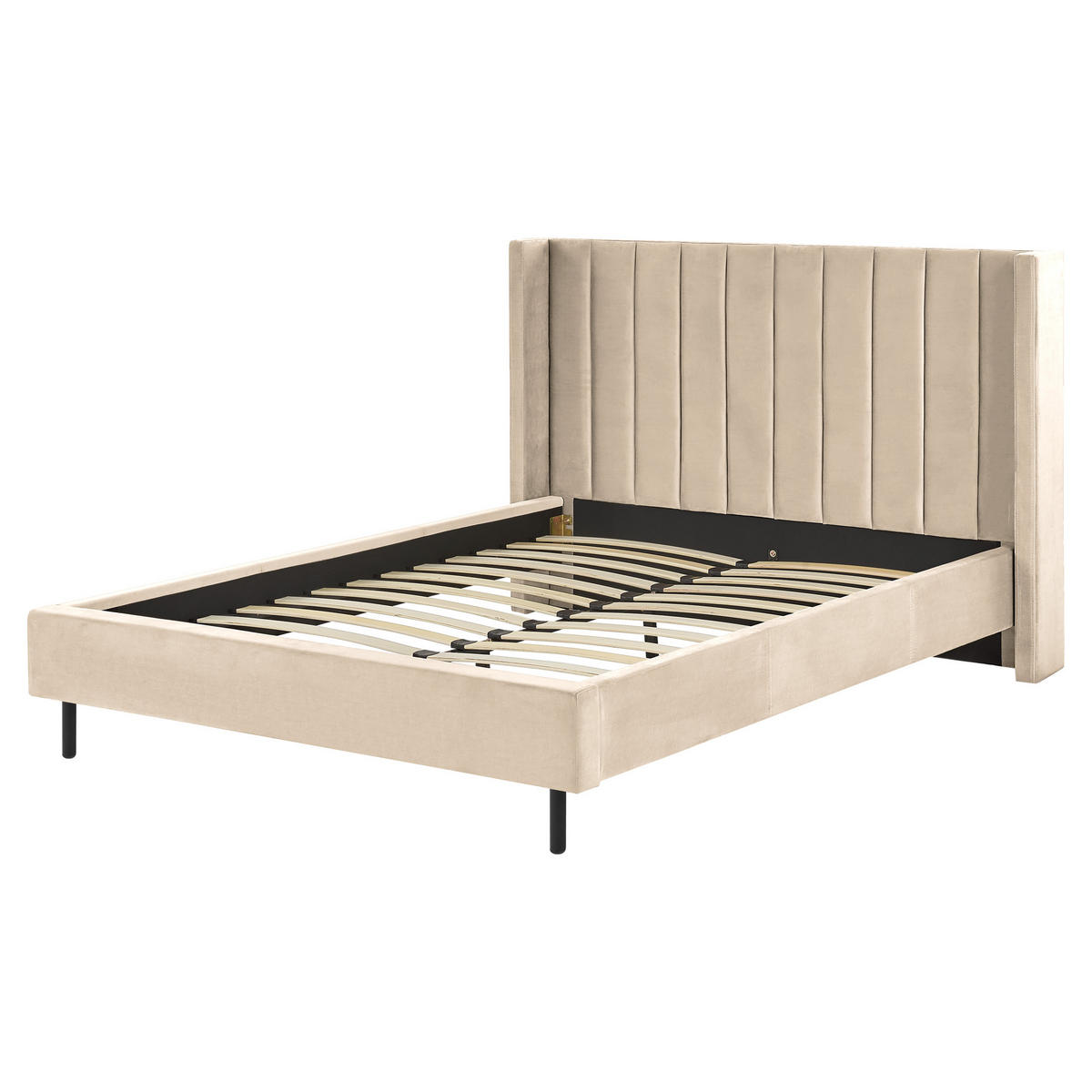 BETT mit Lattenrost 140x200 cm Beige Villette - Beige, Textil (140/200cm) - Beliani