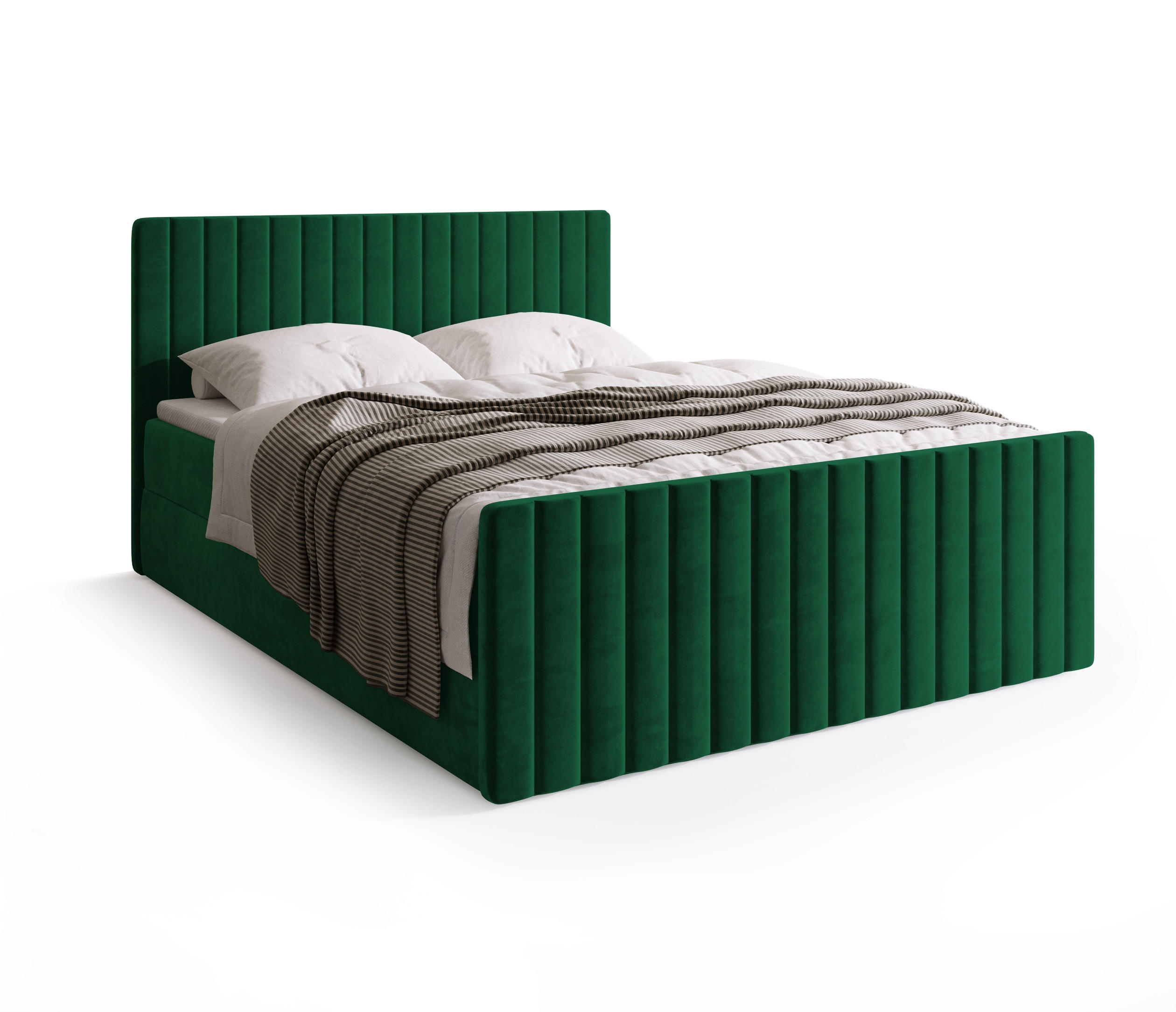 BOXSPRINGBETT Dream Duo mit Topper 160/200 Grün - Dunkelgrün, Kunststoff (160/200cm) - Bromarkt