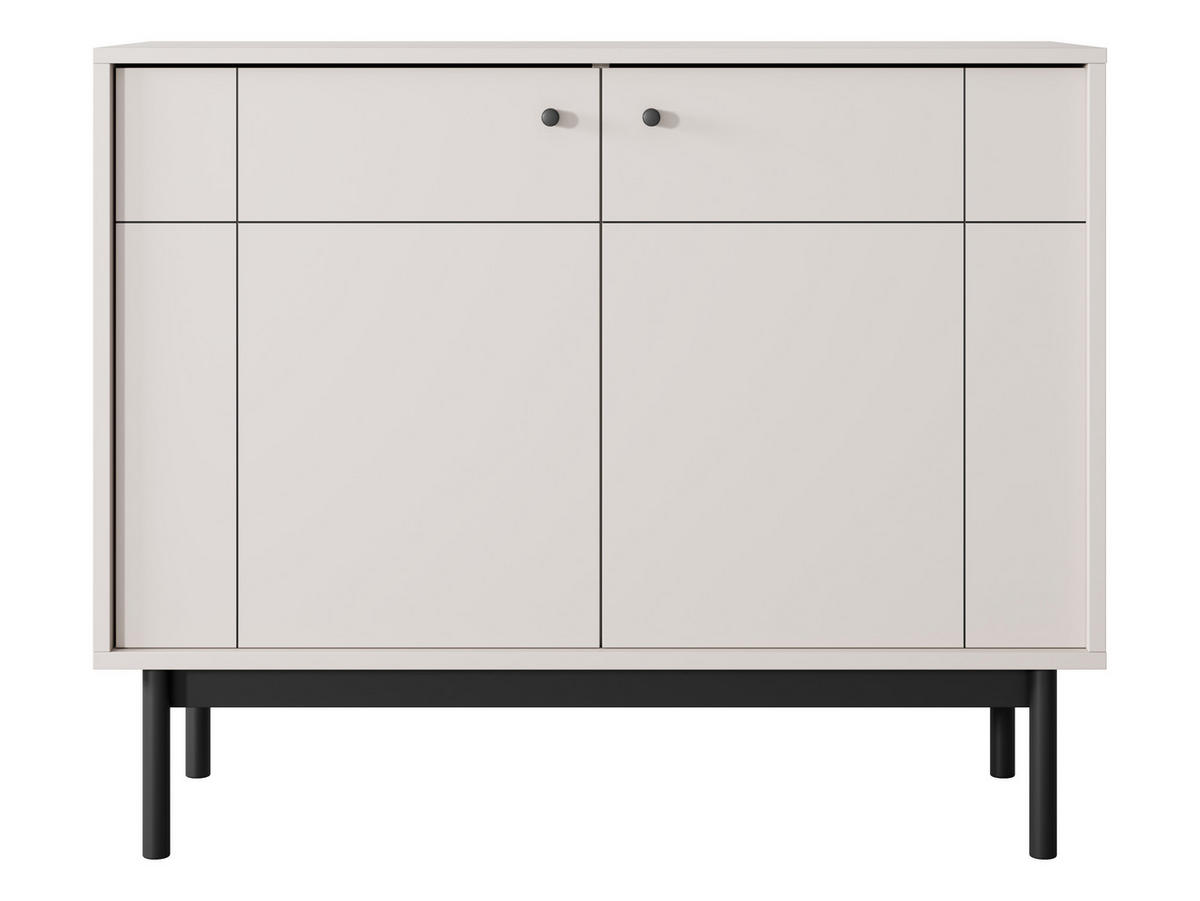 KOMMODE SORA K2D (Cashmere, Gefräste Front, Haefele Soft-Close, Holzfüße) - Kaschmir/Schwarz, Holz/Holzwerkstoff (104/83/39cm) - Ravio