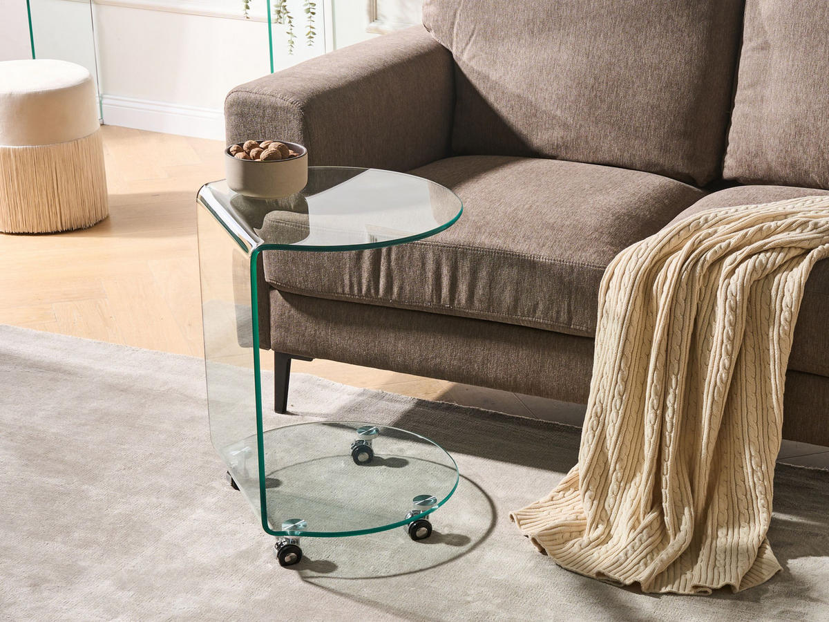 BEISTELLTISCH Transparent Minto - Transparent, Glas (35/45/56cm) - Beliani