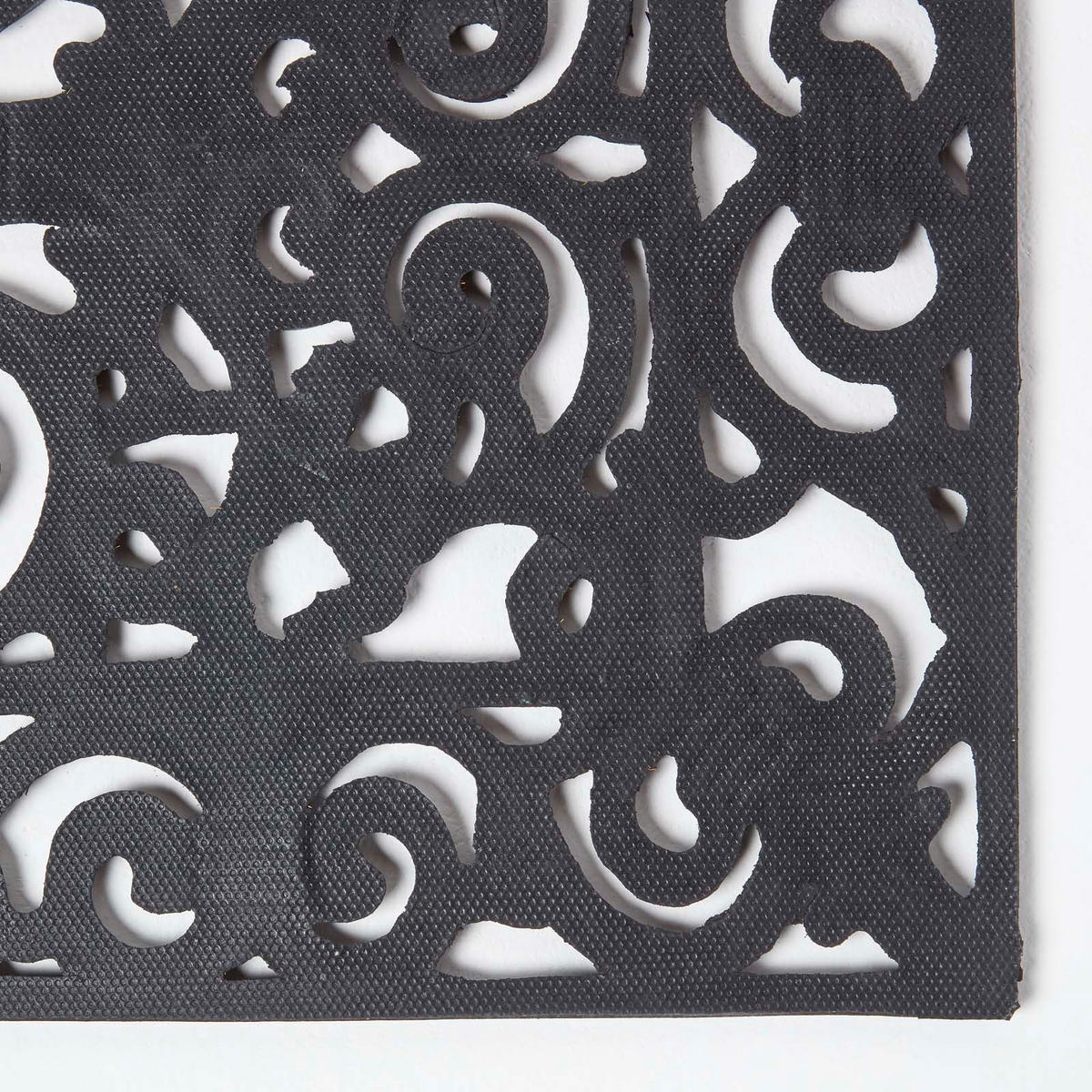 FUSSMATTE Ornament, Gummi 45/70 cm - Schwarz, Naturmaterialien (45/70cm) - Homescapes
