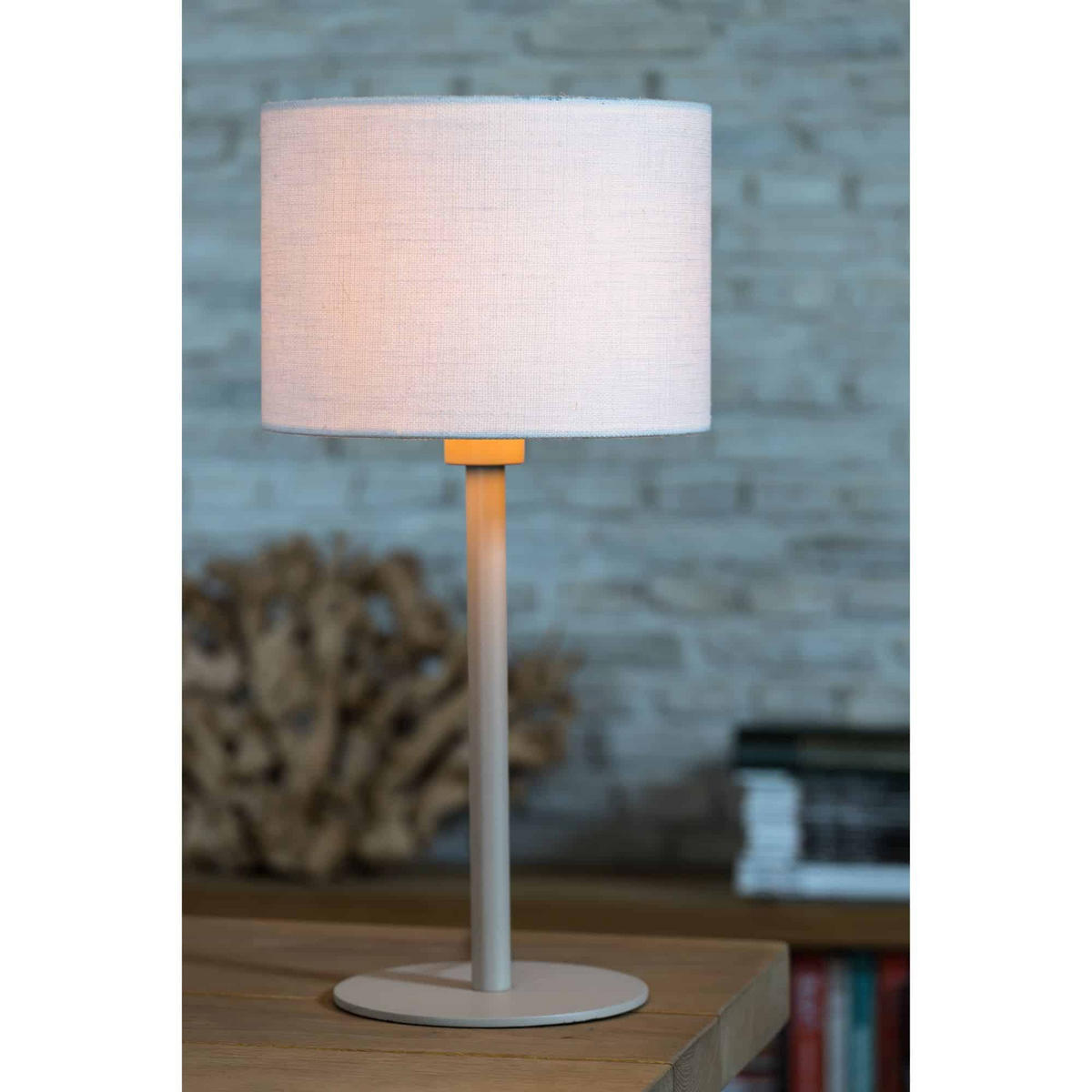 LAMPENSCHIRM Livigno Weiß Ø25/18 cm - Weiß, Textil (25/25/18cm) - Light & Living