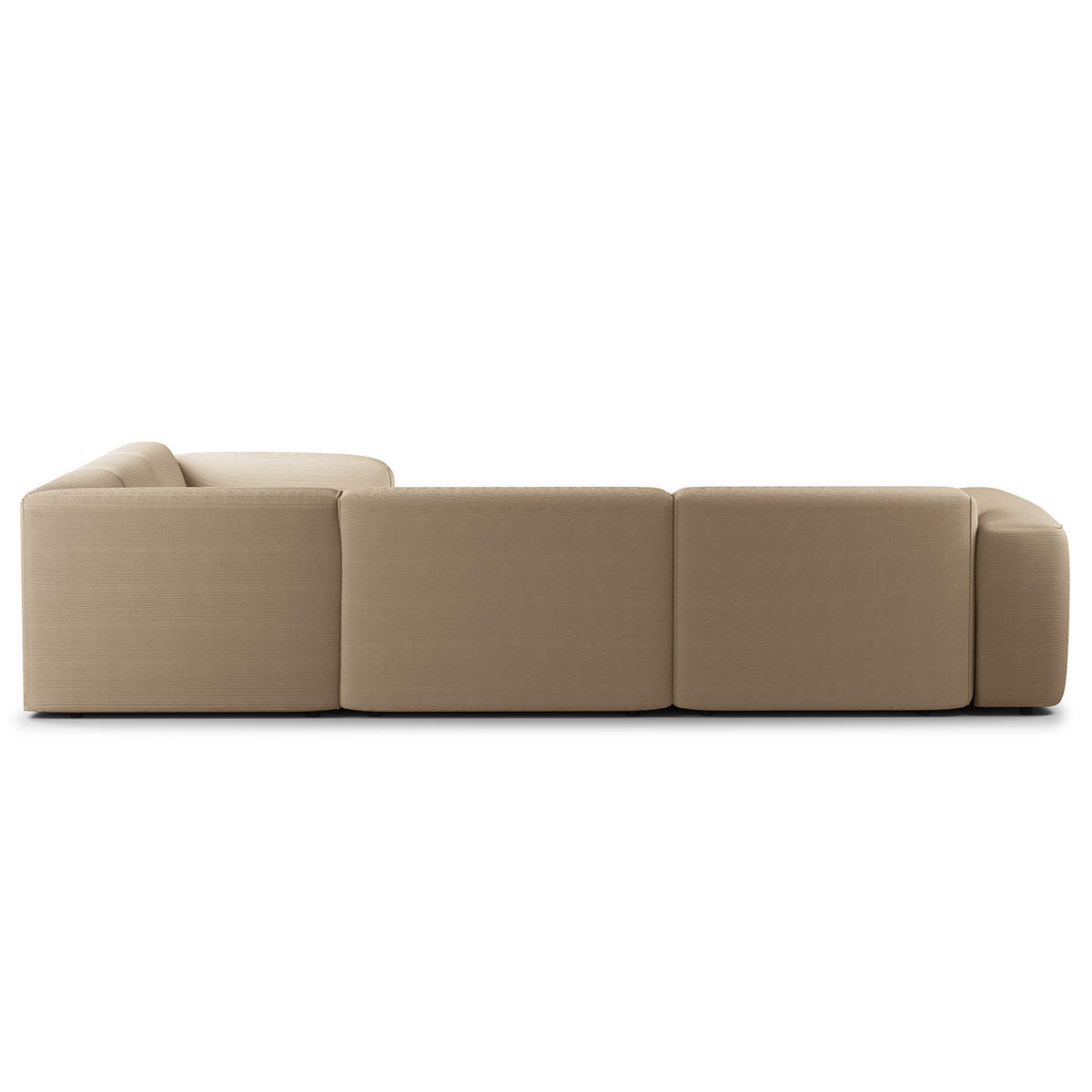 ECKSOFA mit Rundecke - Taupe/Schwarz, Kunststoff/Textil (325/260cm) - home24
