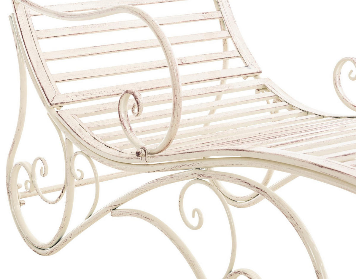 GARTENLIEGE Senta Antik 58x140x101cm Metall Antik-Creme Sonnenliege - Creme, Metall (58/101/140cm) - DELUKE