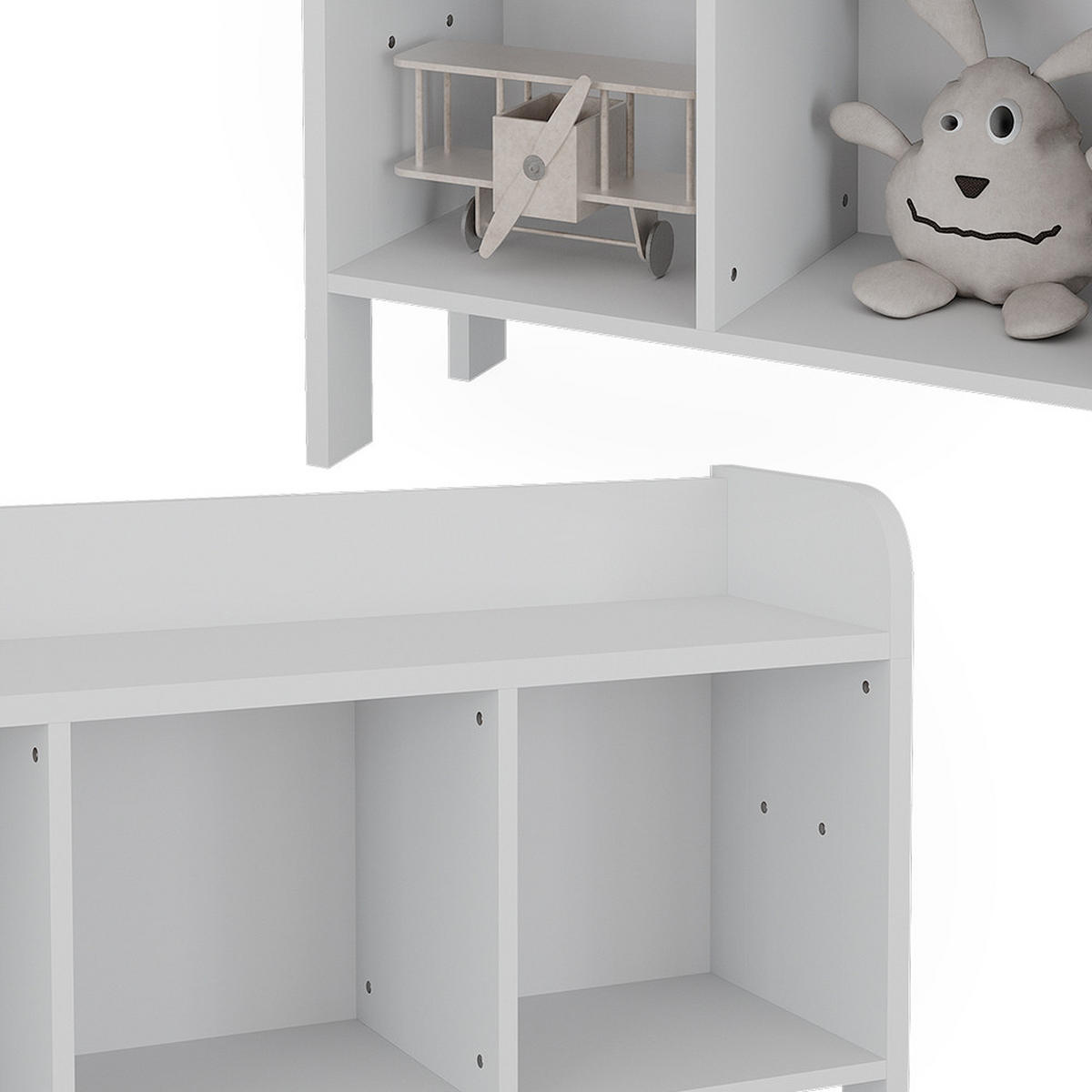 KINDERSITZBANK Ajaton Weiß 107.2 x 63.8 cm - Weiß, Holzwerkstoff (107.2/63.8/30.6cm) - VitaliSpa