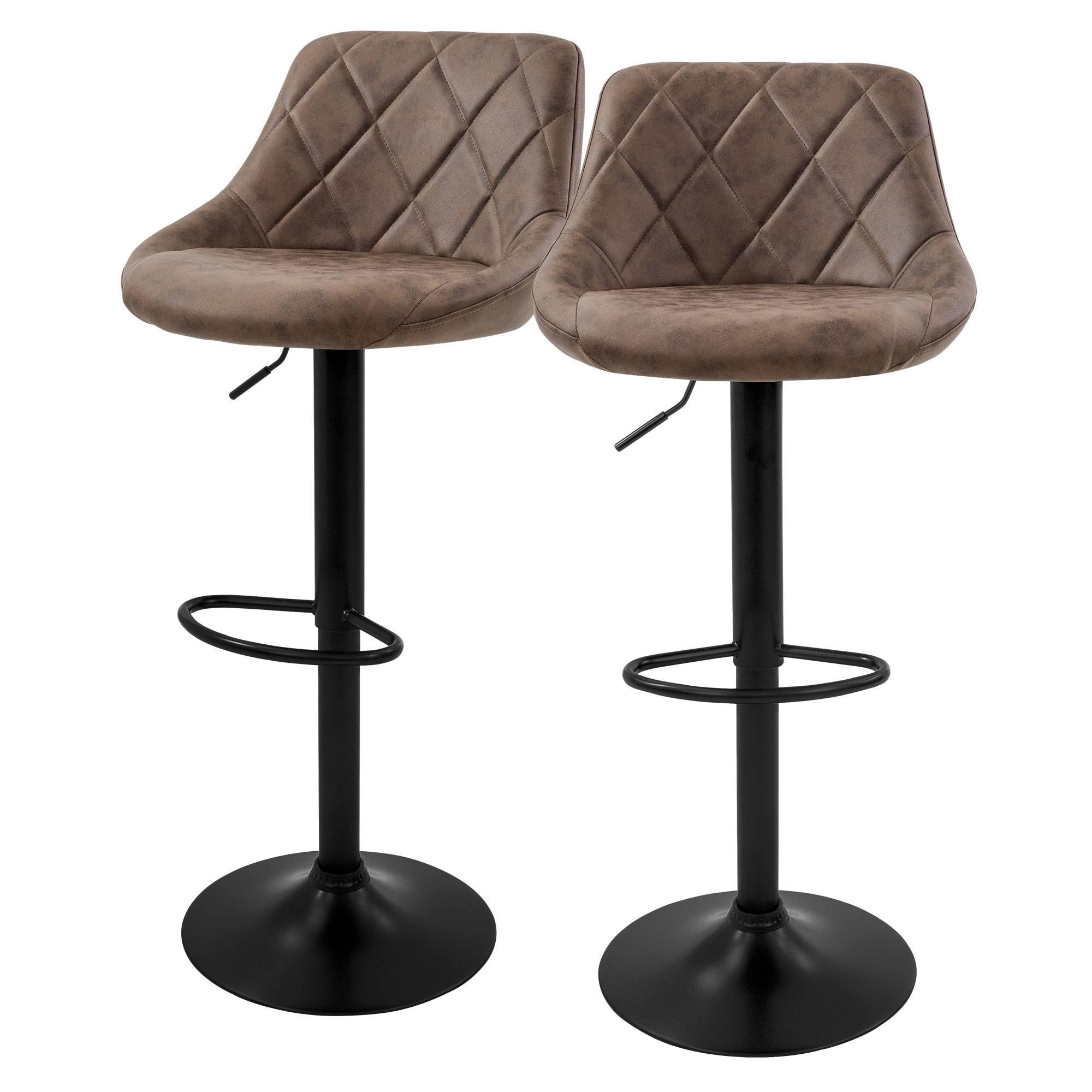 BARHOCKER Microfaser braun 2er Set - Braun, Metall (37/106/47cm) - ML-DESIGN