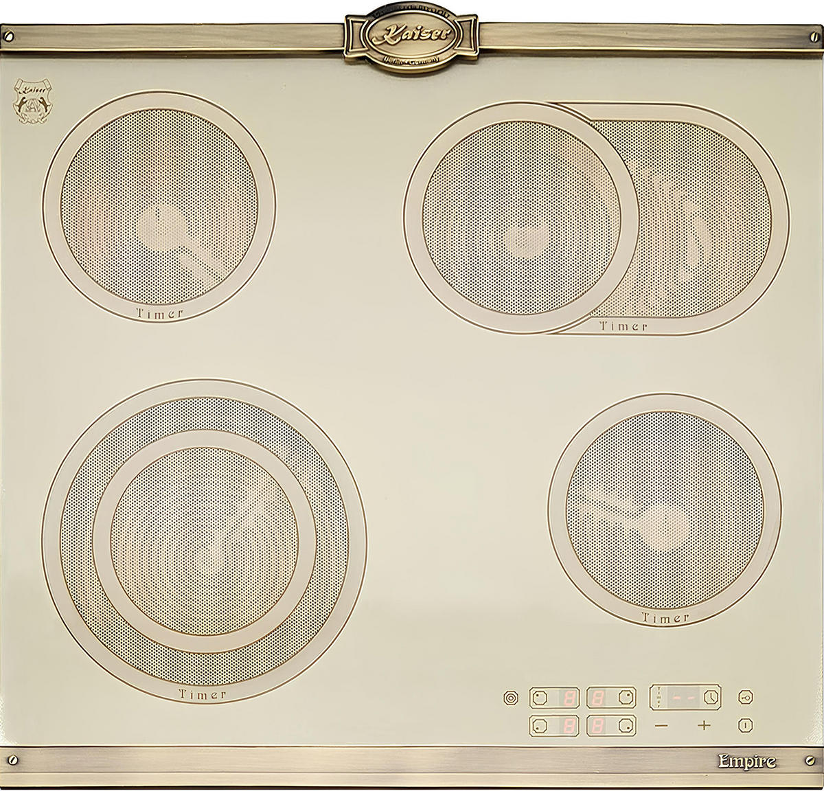 BACKOFEN-SET Elektro Backofen 60 cm EH 6355 ElfEm+KCT 6185 ElfEm Glaskeramik Kochfeld 60 cm Creme - Creme, Metall (59.4/59.4/57.5cm) - Kaiser Küchengeräte