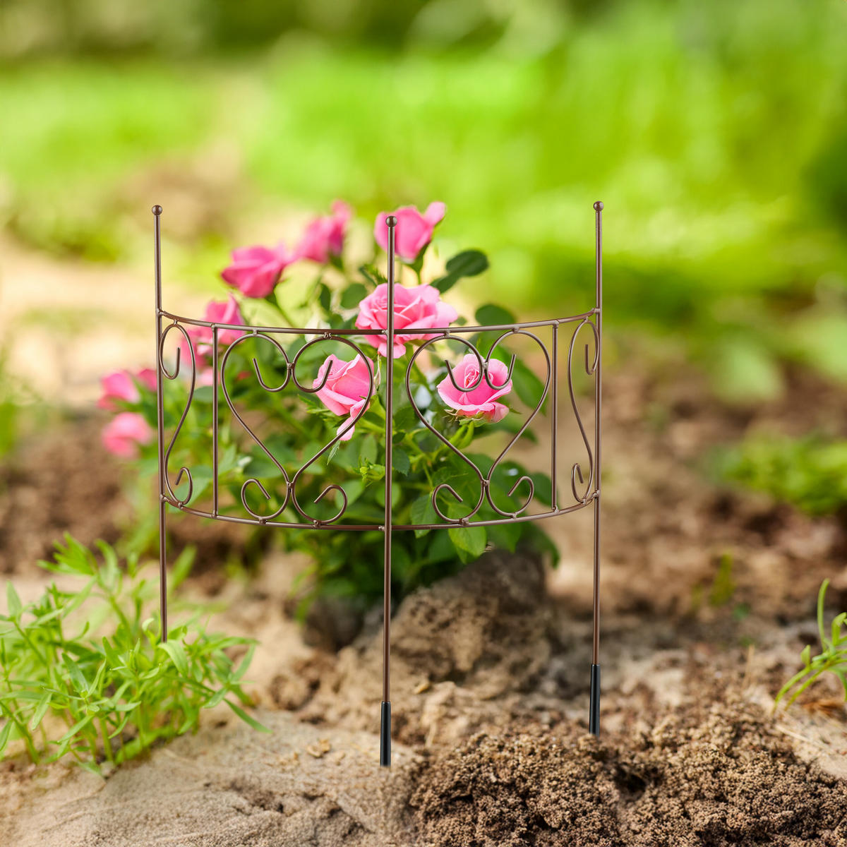 STAUDENHALTER halbrund - Rotbraun, Metall (31/41.5/14.5cm) - Relaxdays