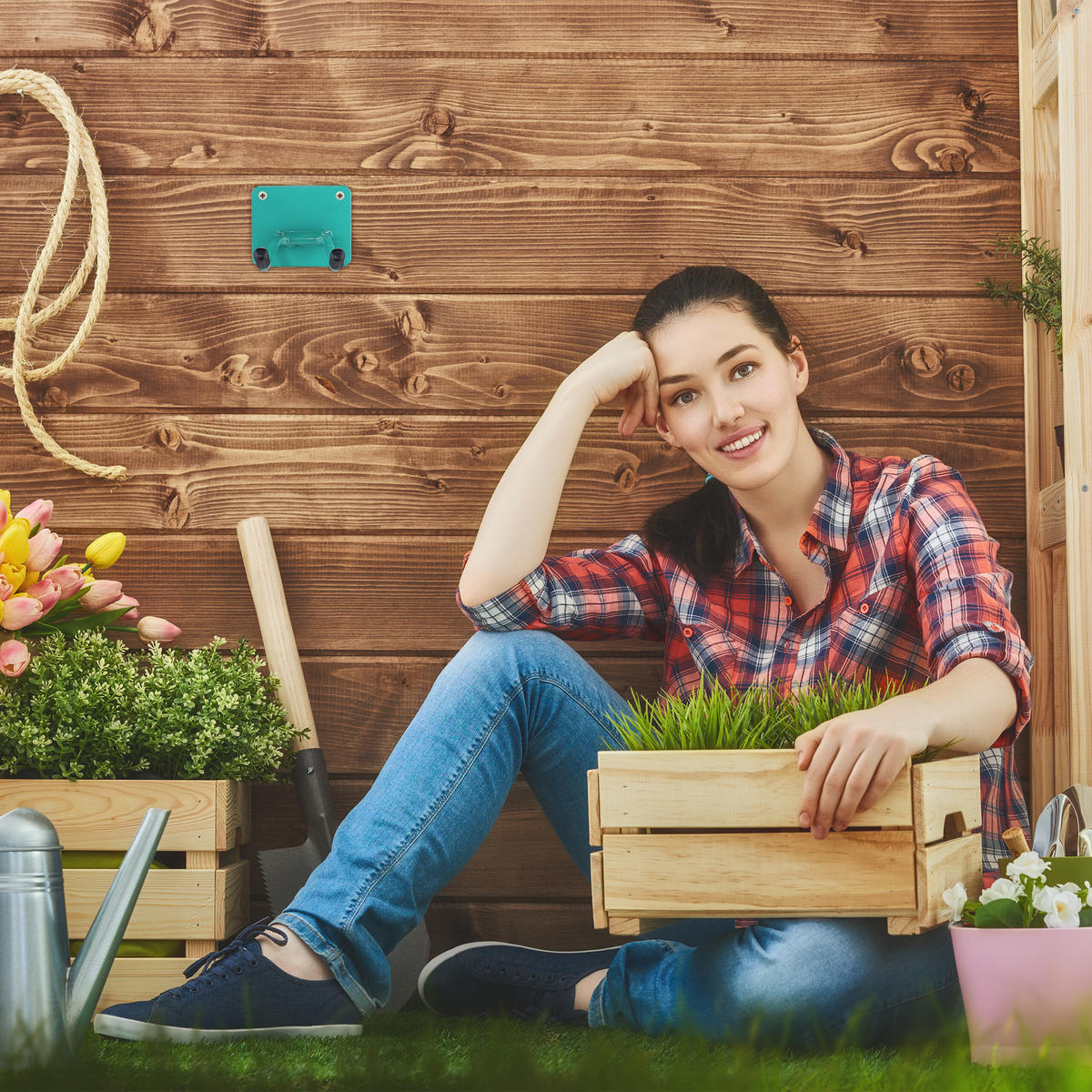 GERÄTEHALTER - Dunkelgrün, Kunststoff/Metall (9/7.5/24cm) - Relaxdays