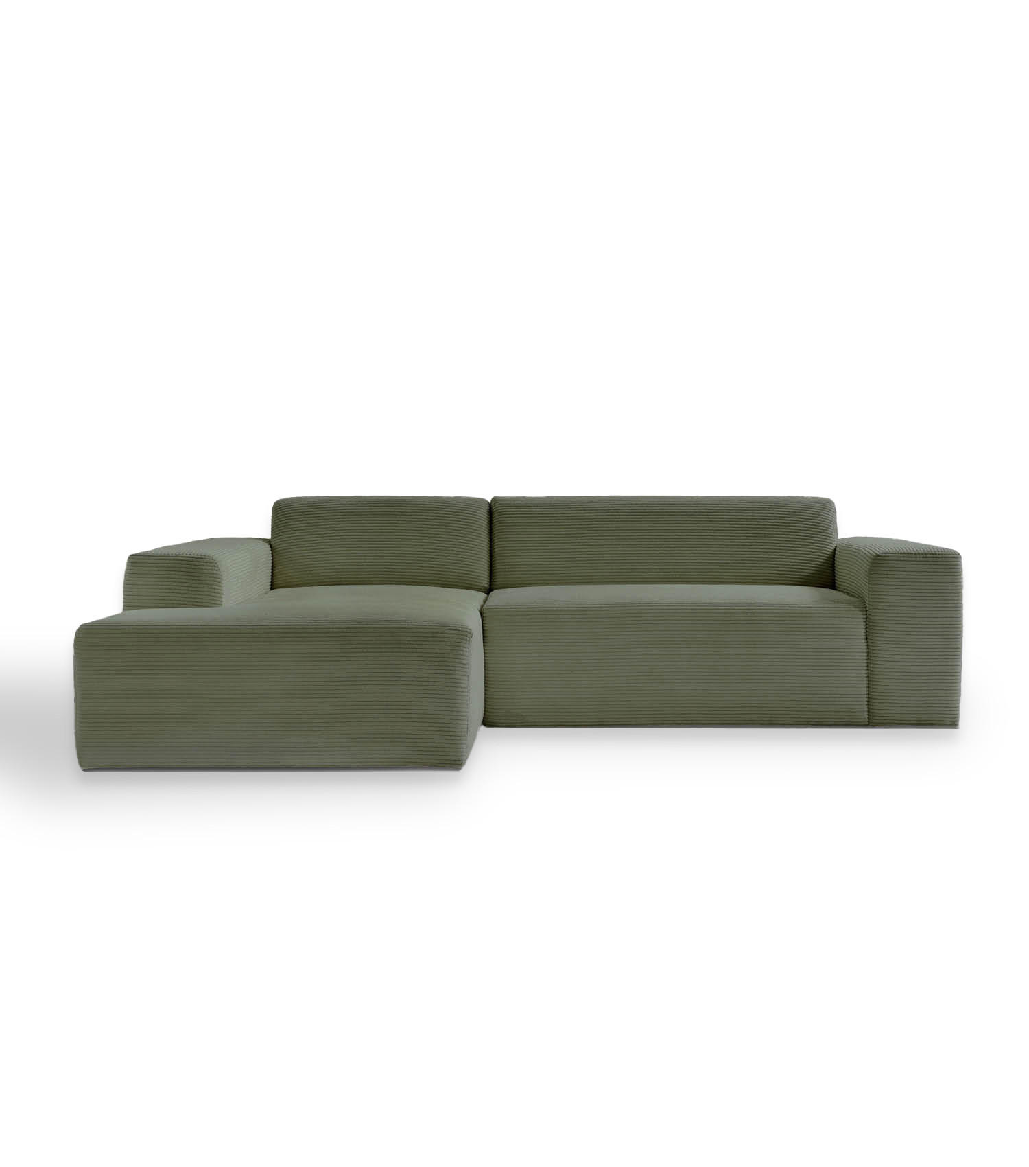 ECKSOFA Die Lässige Recamiere links - Mintgrün, Textil (253/188cm) - Mokebo