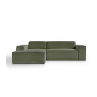 ECKSOFA Die Lässige Recamiere links - Mintgrün, Textil (253/188cm) - Mokebo