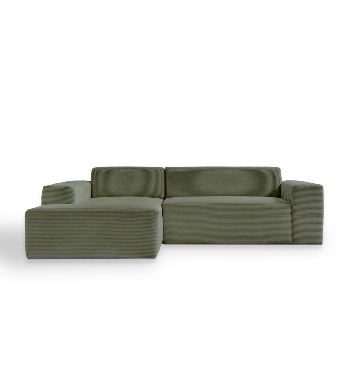 ECKSOFA Die Lässige Recamiere links - Mintgrün, Textil (253/188cm) - Mokebo