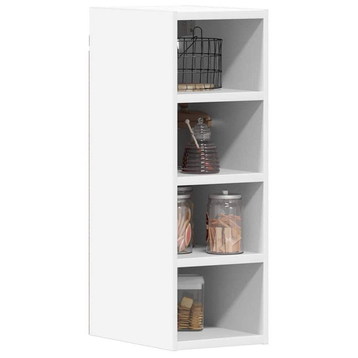 KÜCHENOBERSCHRANK Riga mit 4 Fächern 20/29,5/60 cm aus Holzwerkstoff Weiß - Weiß, Holz (20/60/29.5cm) - vidaXL