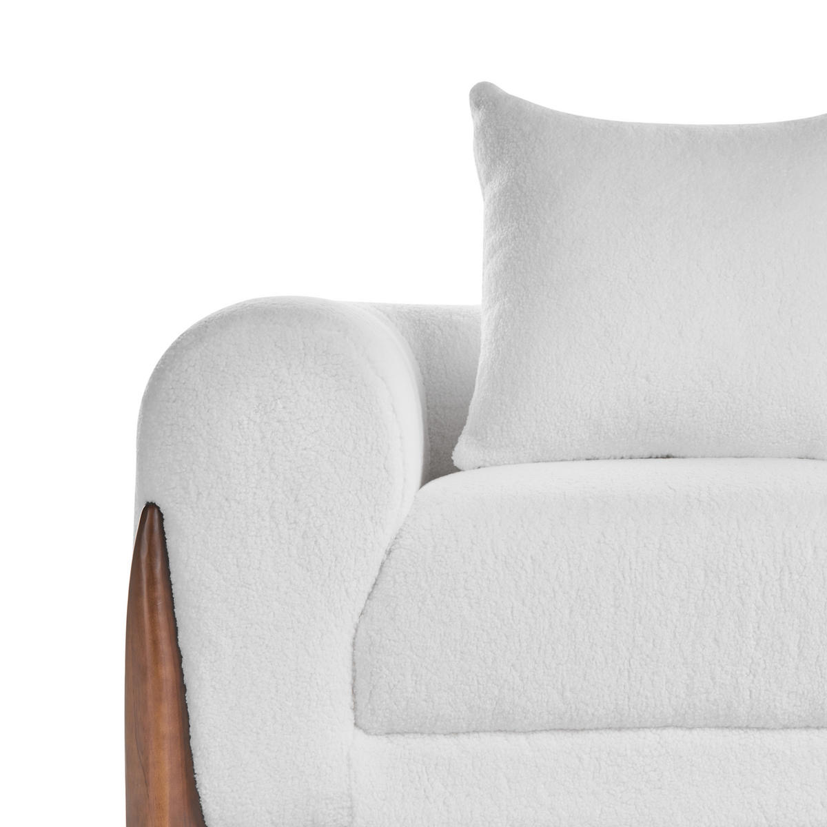 POHOVKA 2-místná Bouclé Bílá Vinliden - tmavě hnědá, textil (180/62/87cm) - Beliani