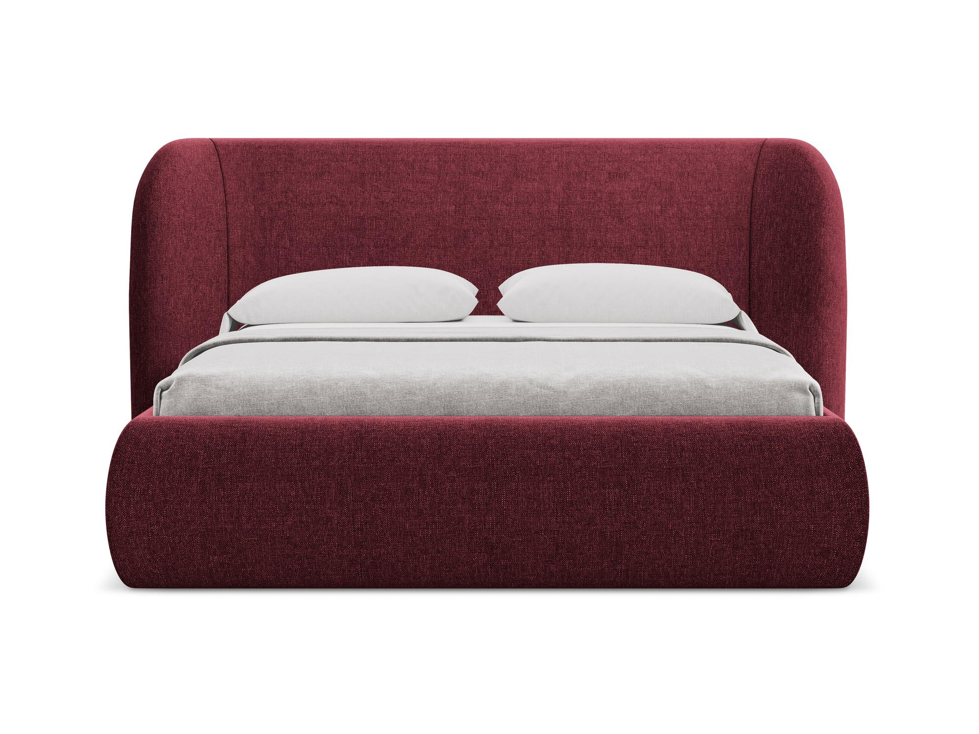 POLSTERBETT mit Bettkasten und Lattenrost 190x215 Rot - Rot/Weinrot, Kunststoff/Textil (140/200cm) - Makamii