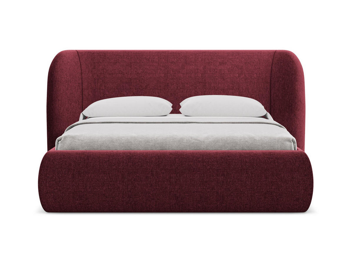 POLSTERBETT mit Bettkasten und Lattenrost 210x215 Rot - Rot/Weinrot, Kunststoff/Textil (160/200cm) - Makamii