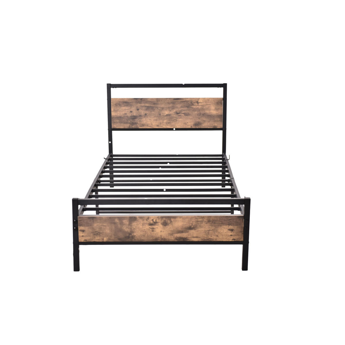 BETT 90/200 cm Schwarz Bettgestell aus Metall im Vintage-Design - Schwarz, Metall (90/200cm) - OKWISH