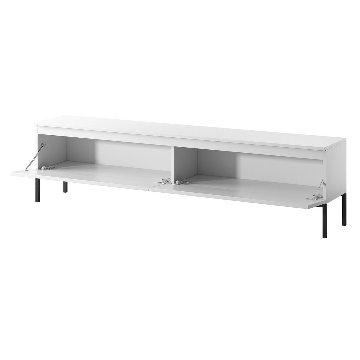 TV-SCHRANK Bemmi Weiß mit schwarzen Beinen, 175 cm - Schwarz/Weiß, Holzwerkstoff/Metall (175/46/32cm) - Selsey