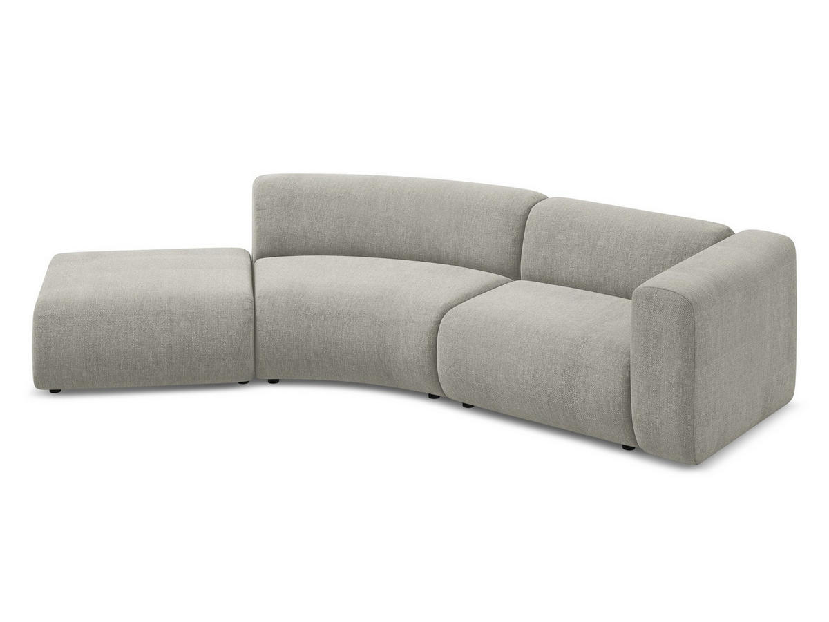 4-SITZER-SOFA Chenille Stoff Beige - Beige/Schwarz, Kunststoff/Textil (335/70/166cm) - Makamii