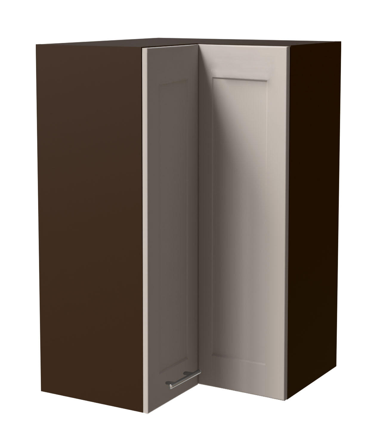 ECKHÄNGESCHRANK Oslo W14/60 Lava / Kaschmir Matt 60 / 60 / 96cm - Kaschmir/Dunkelgrau, Holz/Holzwerkstoff (60/96/60cm) - Feldmann-Wohnen