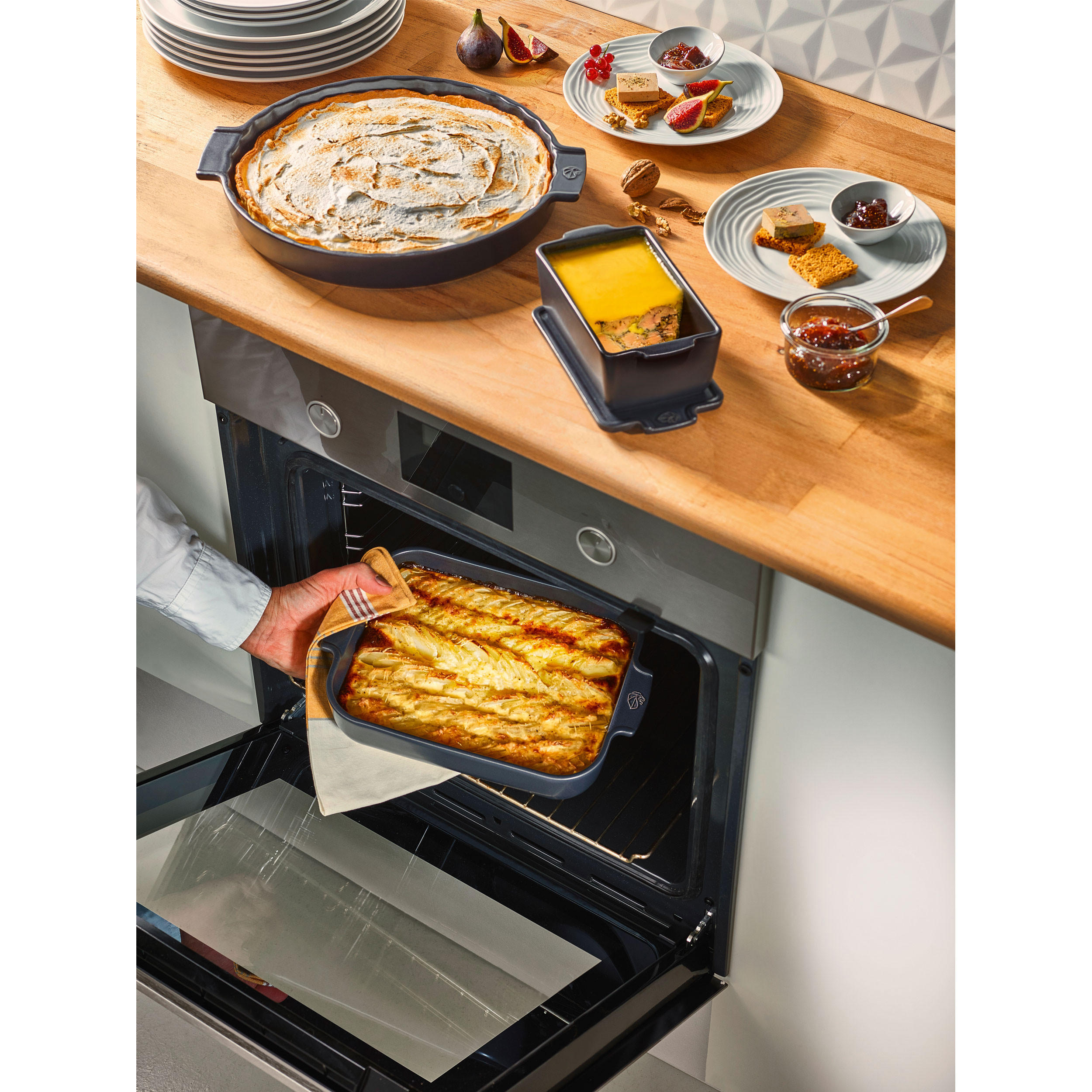 AUFLAUFFORM Keramik Appolia 32cm Rechteckig Schiefergrau Spülmaschinenfest - Grau, Keramik (21.7/32/7.2cm) - PEUGEOT